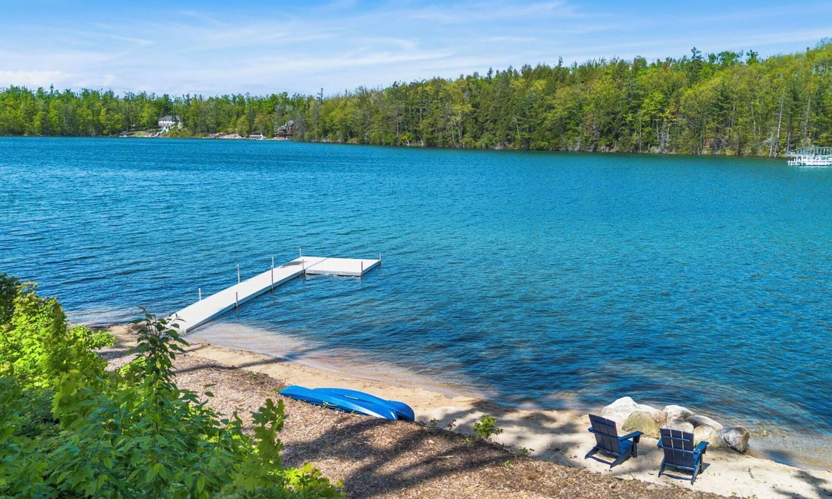 Gaylord House | 300' Private Beach on All-Sports Lake 27 | Dock, Pool Table