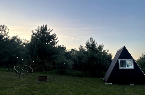 Boyne Falls Cabin | A-Frame Serenity: Tiny Cabin with Panoramic Scenery in Michigan's Tranquil Setting