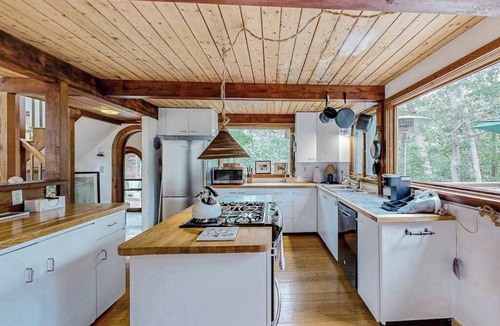 West Tisbury House | Charming 2-story house near the beach with inviting deck, large yard & canoe