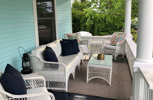 Harbor Springs House | Daybreak Cottage Walk to Beach, Town and Yacht Club sit on the Front Porch