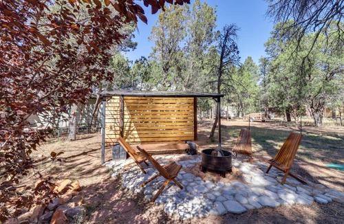 Overgaard House | Decks + Fire Pit: Rustic-Modern Overgaard Cabin!