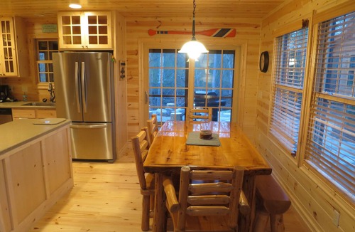 Laketown Township Cabin | Knotty Pines Luxury Cabin with Private Hot Tub & Fire Pit - Saugatuck