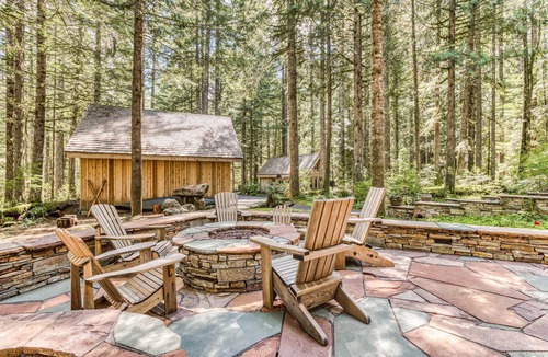 Rhododendron House | Luxe compound with private sauna, hot tub, rec house & fireplace