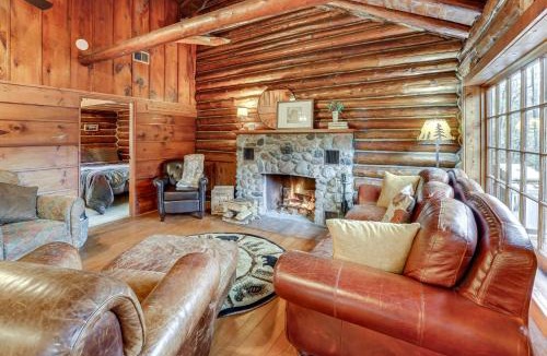 Mason County House | Michigan Log Cabin w/Pere Marquette River Views