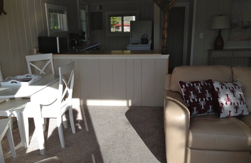 Sebascodegan Island Cottage | Oceanfront cottage with dock and float on beautiful Quahog Bay