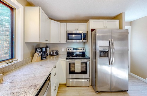 Sweden House | Secluded, dog-friendly home near pond with private hot tub, huge deck, & firepit