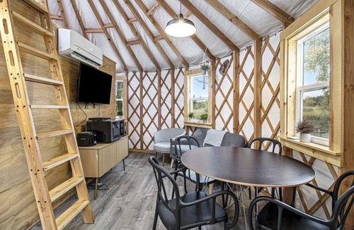 Sears Cabin | Secluded Off-Grid Yurt with Forest Views Near Trails in Sears, Michigan