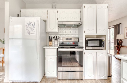 Mount Hood Village House | Spacious Mountain Home with Decks, Firepit, Grill, Wood Stove, W&D, & Free WiFi