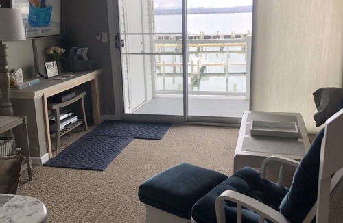 Charlevoix Condo | Waterfront Setting w/Top-Floor Views Overlooking Lake Charlevoix
