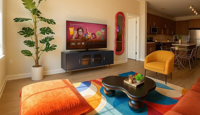 Colorful Designer 2BR with Pool & Gym