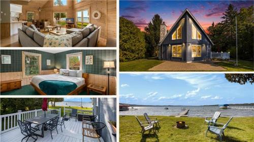 Lake Leelanau A Frame Waterfront Dock Fireplace 7550