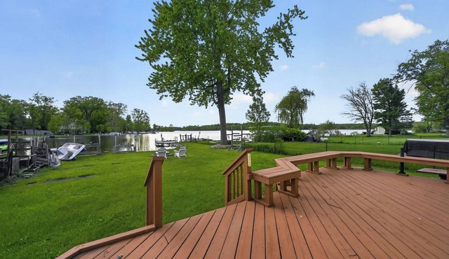 Relax and recharge at this peaceful lakefront private beach on Patterson Lake