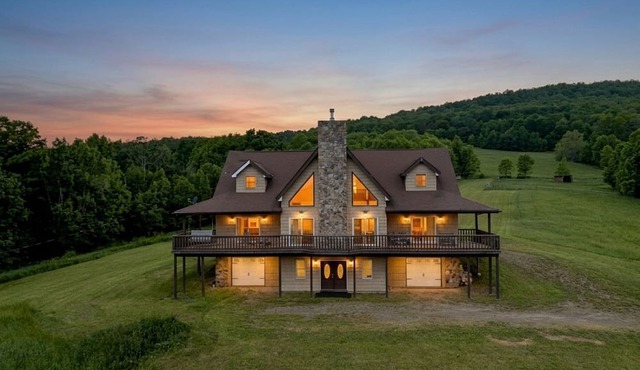 Expansive Getaway Designed for Gatherings with Game Room & Scenic Decks in Stamford, New York
